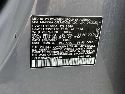 2022 Volkswagen Atlas Cross Sport 3.6L V6 SE w/Technology