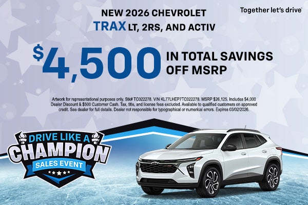 2026 Chevy Trax Savings