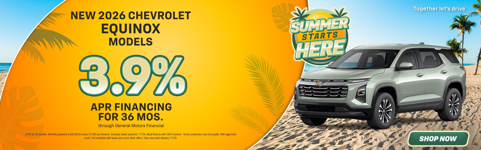 3.9% APR on New 2026 Chevrolet Equinox