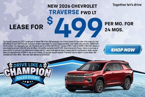 2026 Chevy Traverse Lease